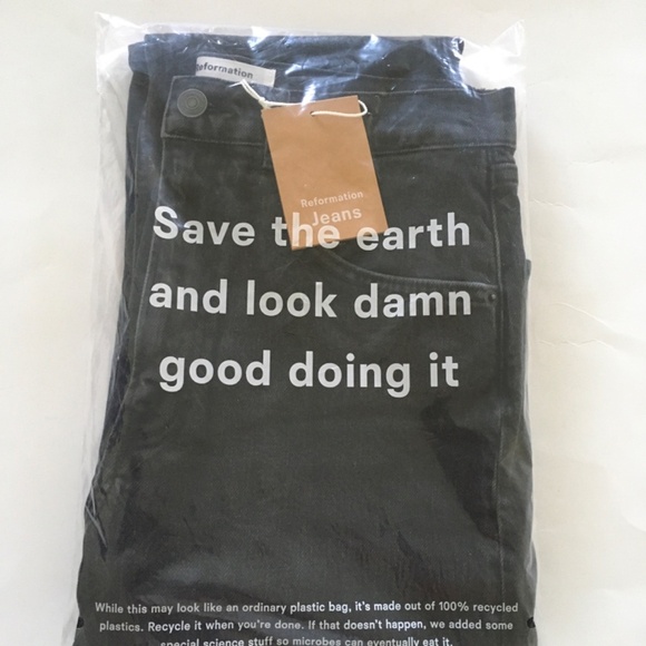 NWT Reformation Peyton High Rise Bootcut Jeans Sz 29 Erie Black Organic Cotton - Picture 3 of 16